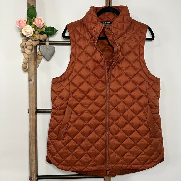 Athleta Jackets & Blazers - Athleta Whisper Featherless Puffer Vest Sequoia Brown Rust Size X Large